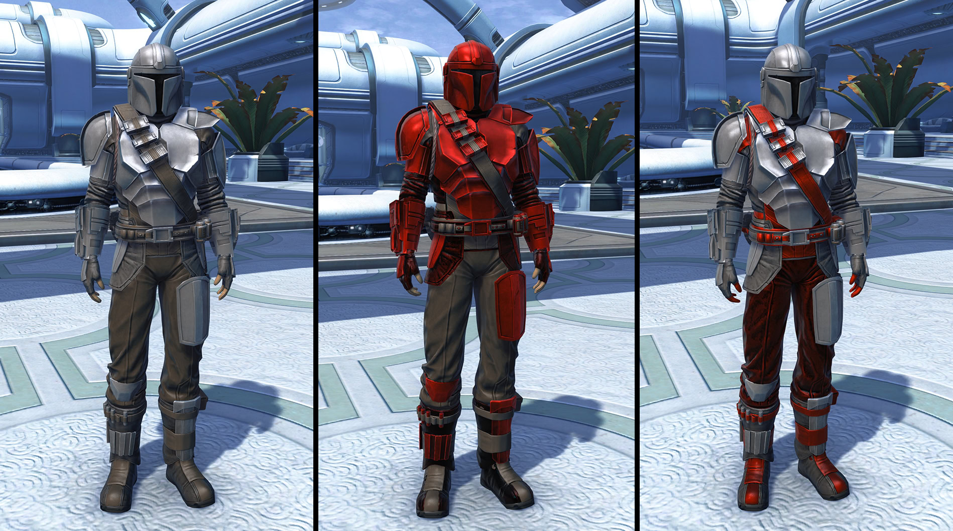 Mandalorian Nomad Armor - original, primary dye used, secondary dye used