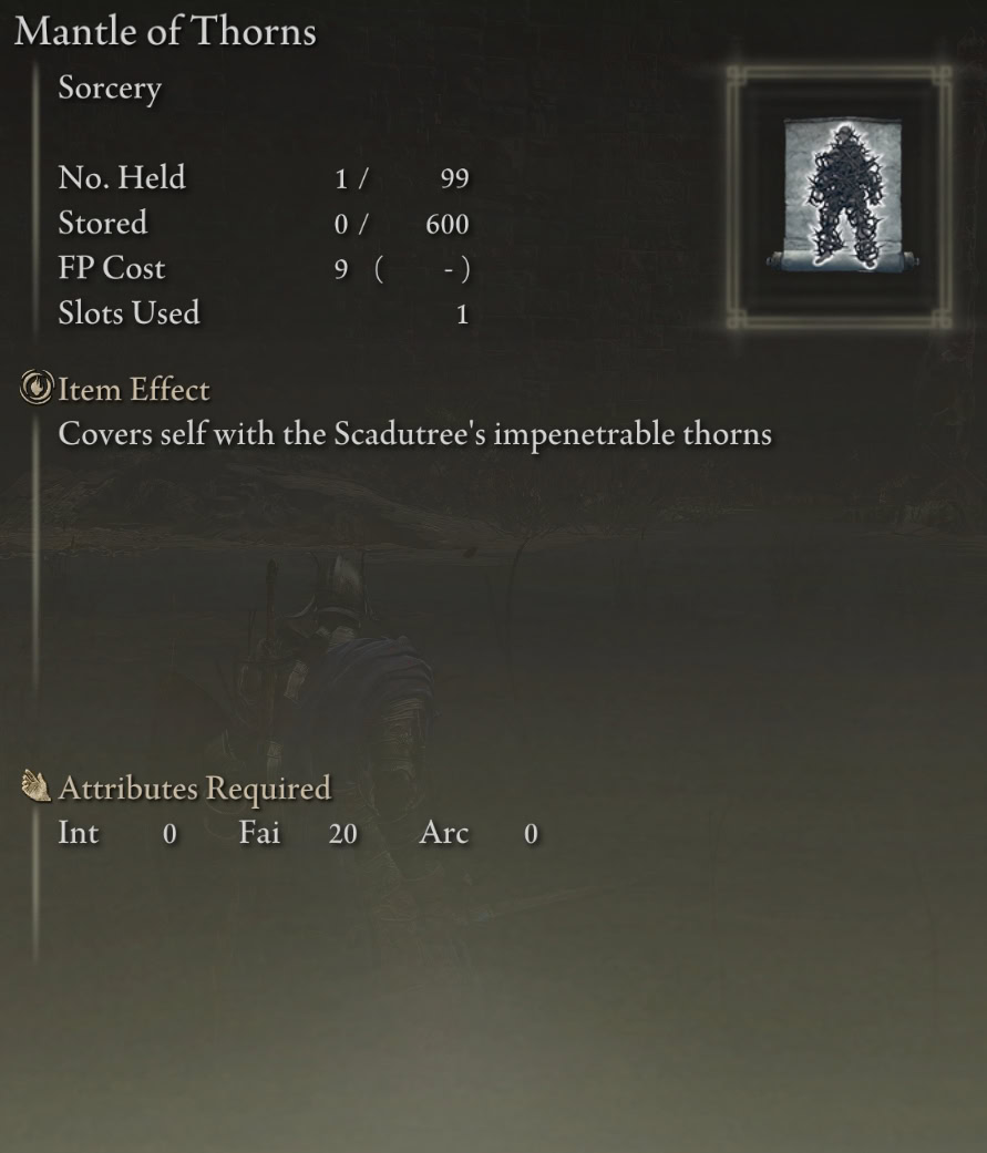 Mantle of Thorns stats