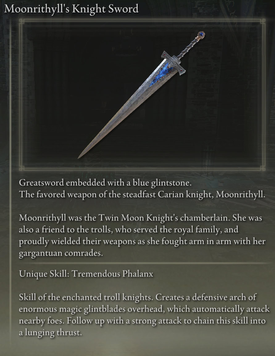 Moonrithyll's Knight Sword
