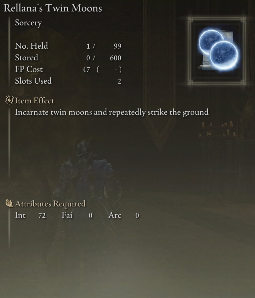 Rellana's Twin Moons stats