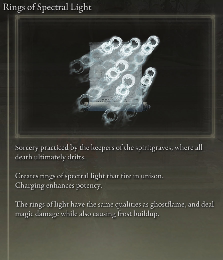 Rings of Spectral Light - Item Description and Lore from Elden Ring