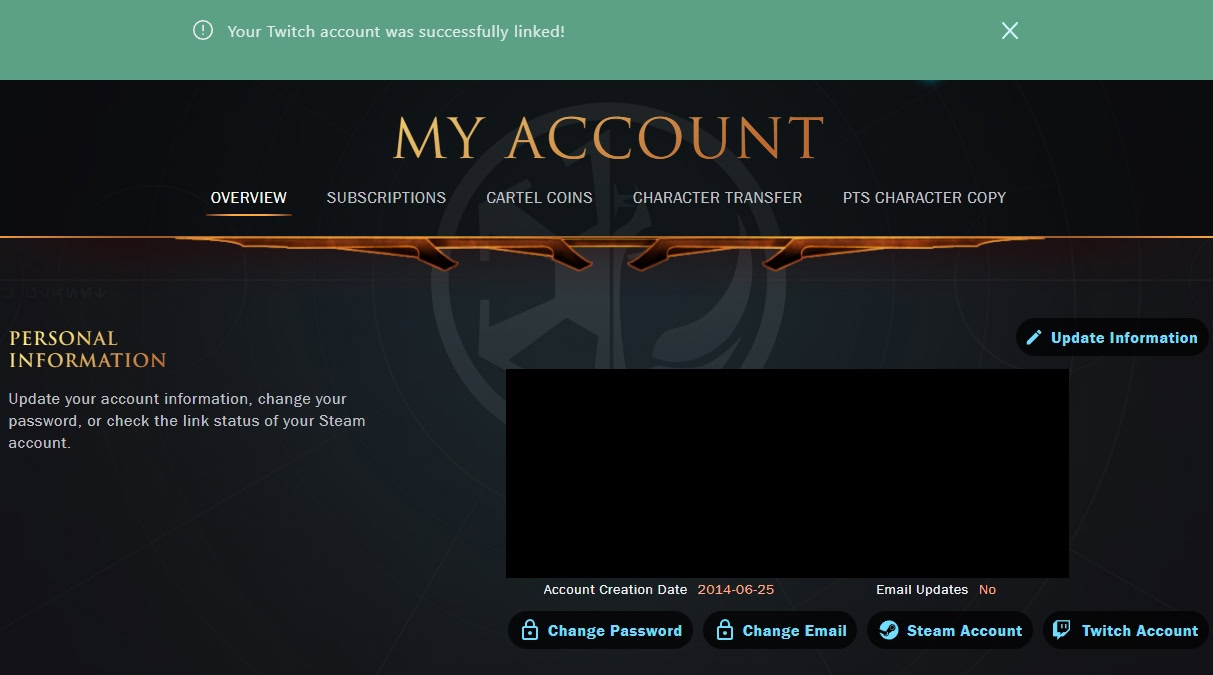 SWTOR Link to Twitch Account Guide Twitch Successfully Linked