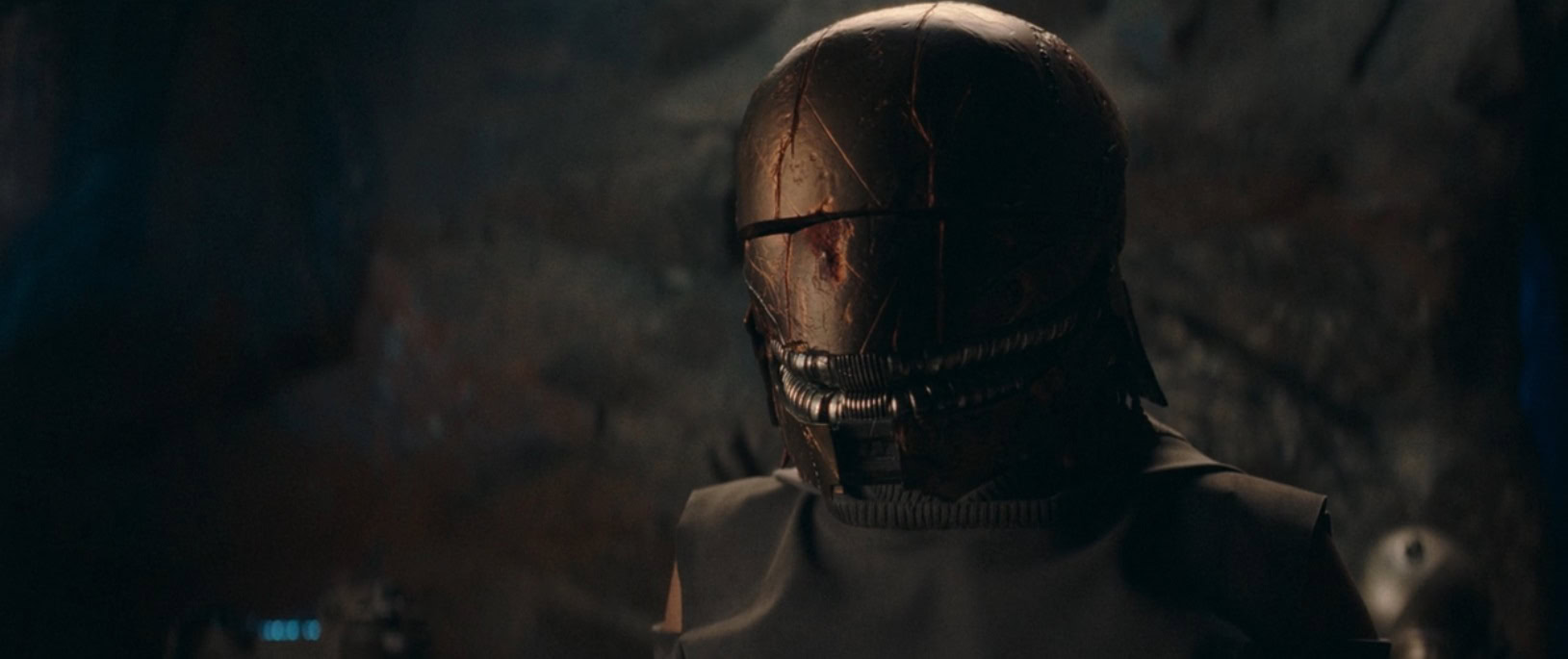 Me puts on Qimir's helmet at the end of Star Wars The Acolyte Episode 6
