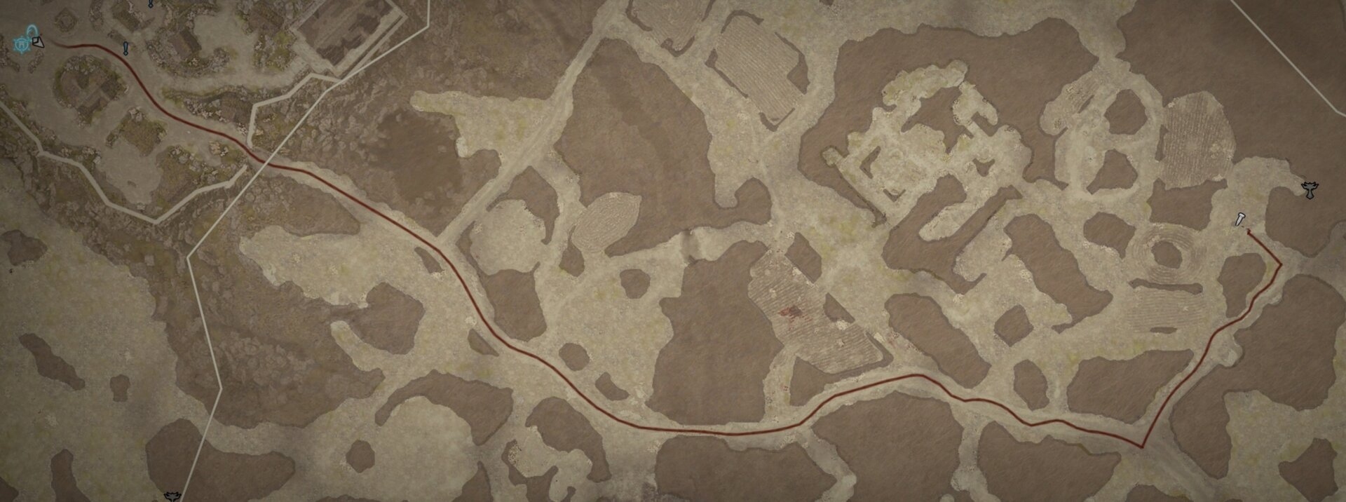 Location on the map of the Wishing Well in Diablo 4