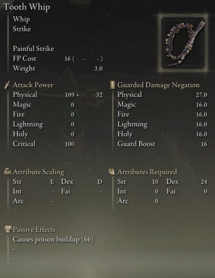 Tooth Shadowcraft Shadow of the Erdtree Bonny Village and Bonny Gaol: All Unique Item ...