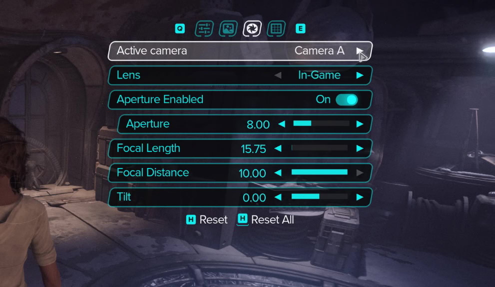 Star Wars Outlaws Camera lenses settings