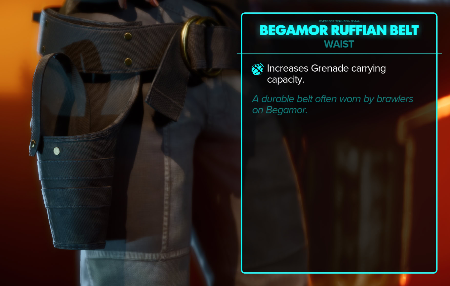 Begamor Ruffian Stats and Close-ups - Belt