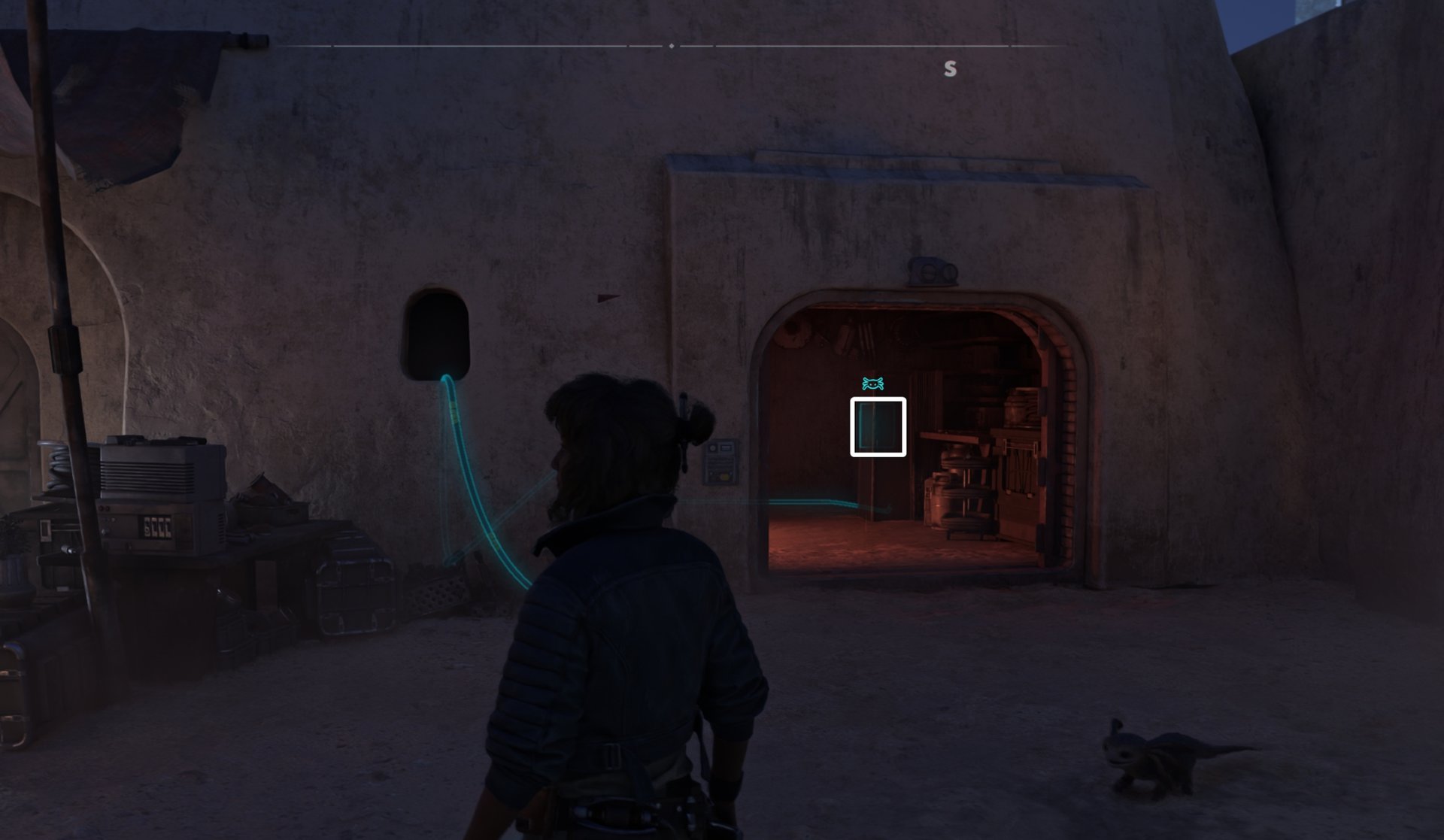 Big door that opens only at night - How to access the Mos Eisley Outskirts Treasure