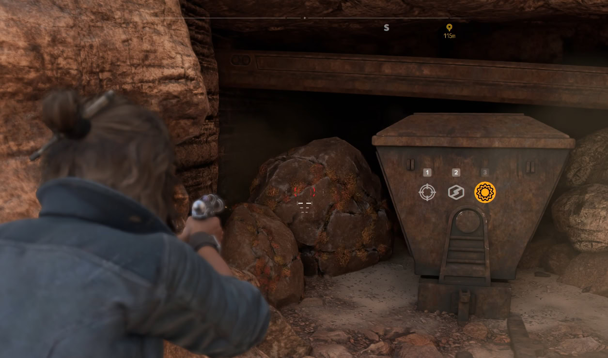 Blow rocks to revel the chest