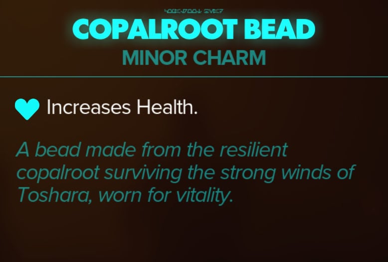 Copalroot Bead Stats - Minor Charm in Star Wars Outlaws