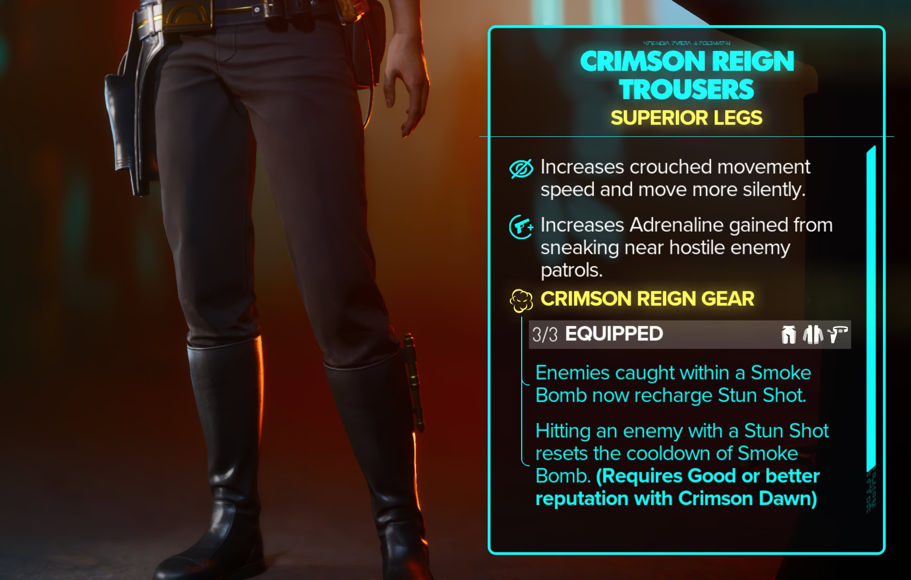 Crimson Reign Trousers Stats