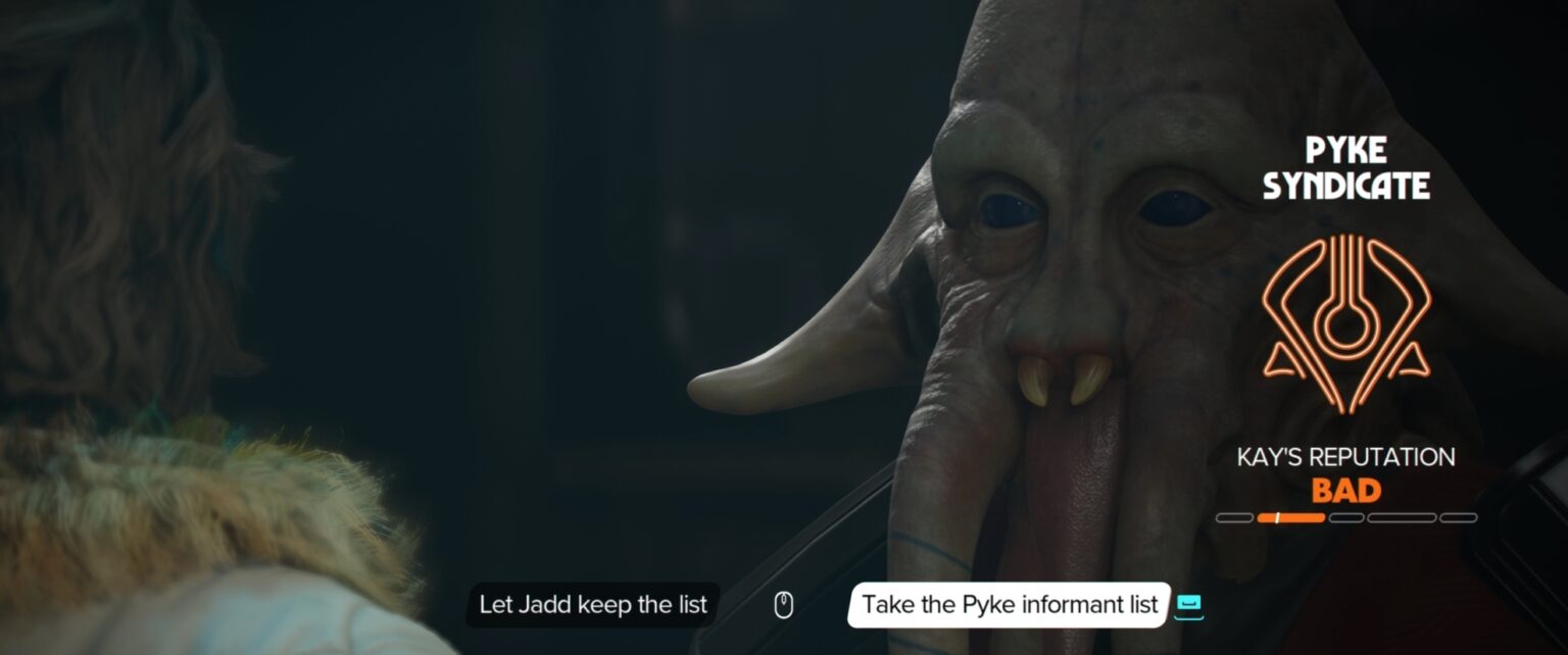 Take the Pyke Informant List or let Jadd keep it: Star Wars Outlaws ...