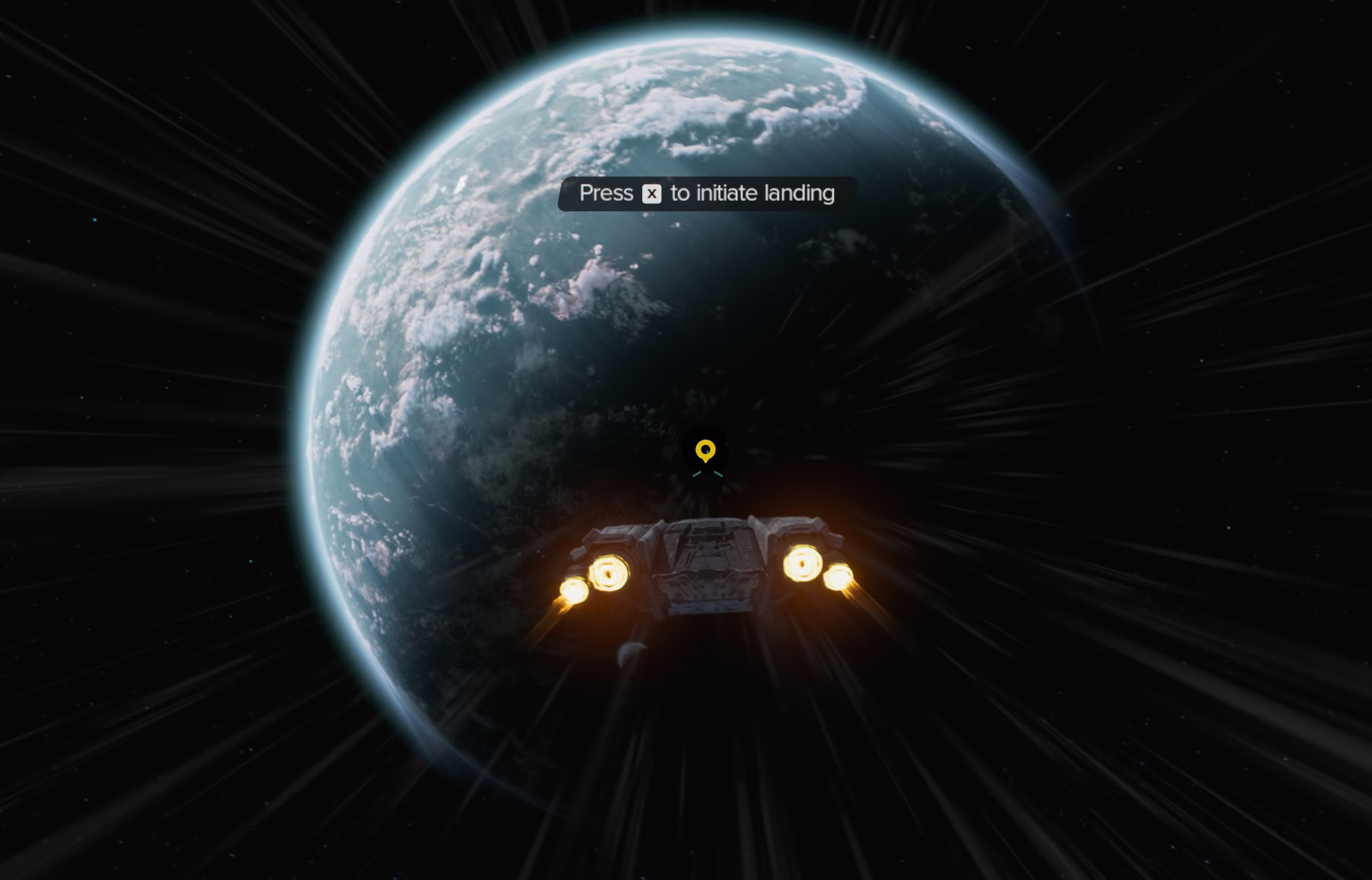 Prompt to land on a planet in Star Wars Outlaws