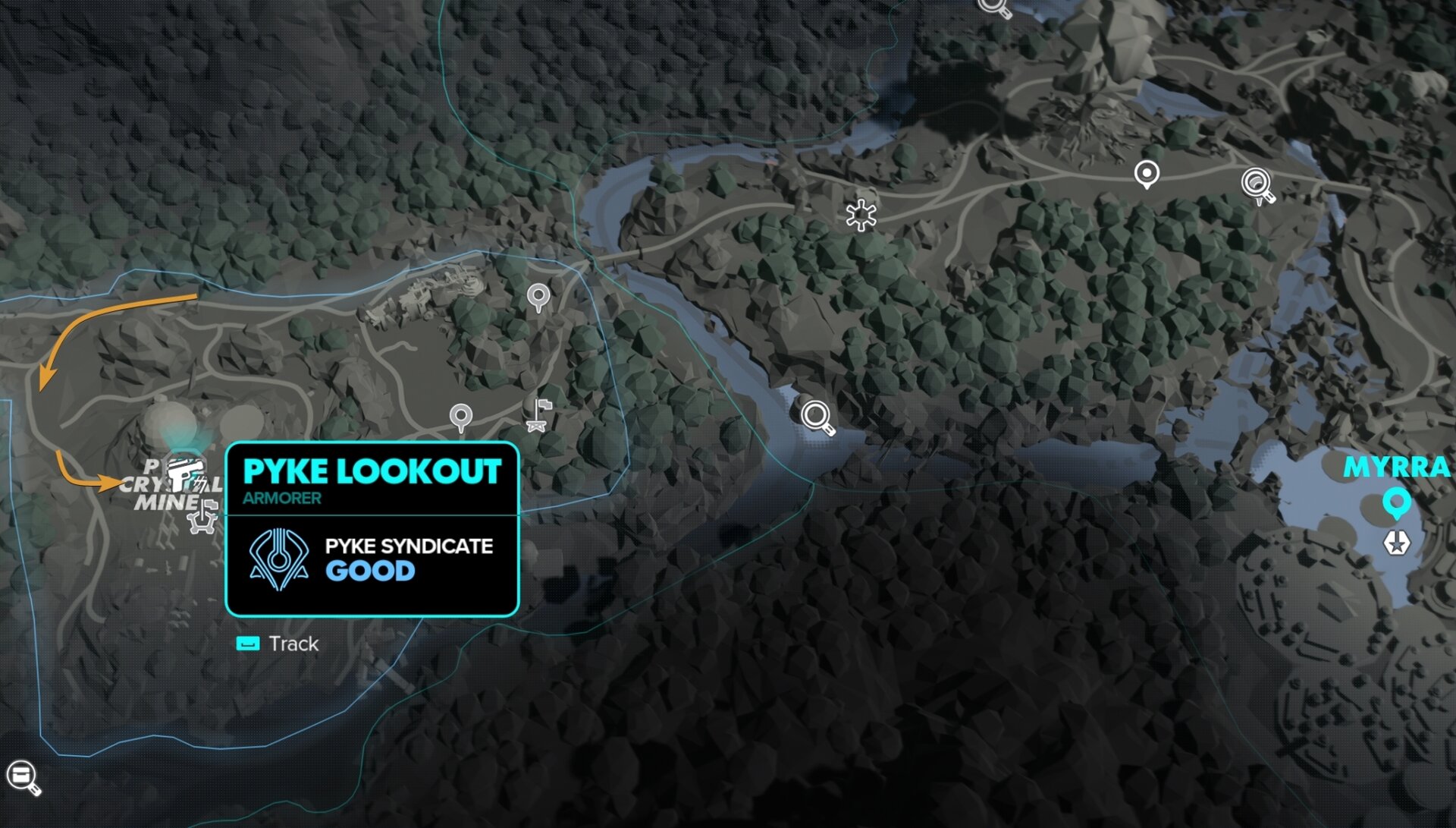 Pyke Lookout Armorer on Akiva Map -  - Blaser Recirculator location