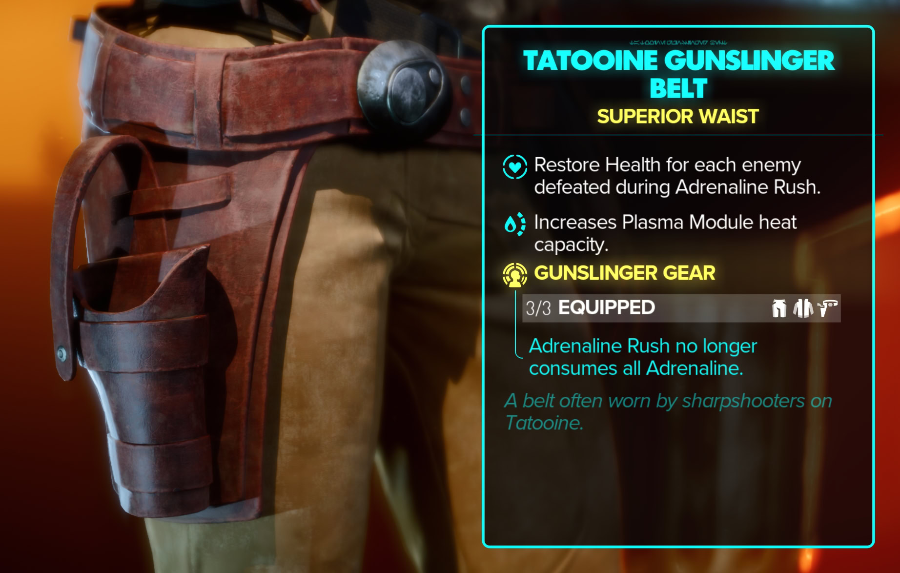 Tatooine Gunslinger Stats, Set Bonus, and Close-ups - belt