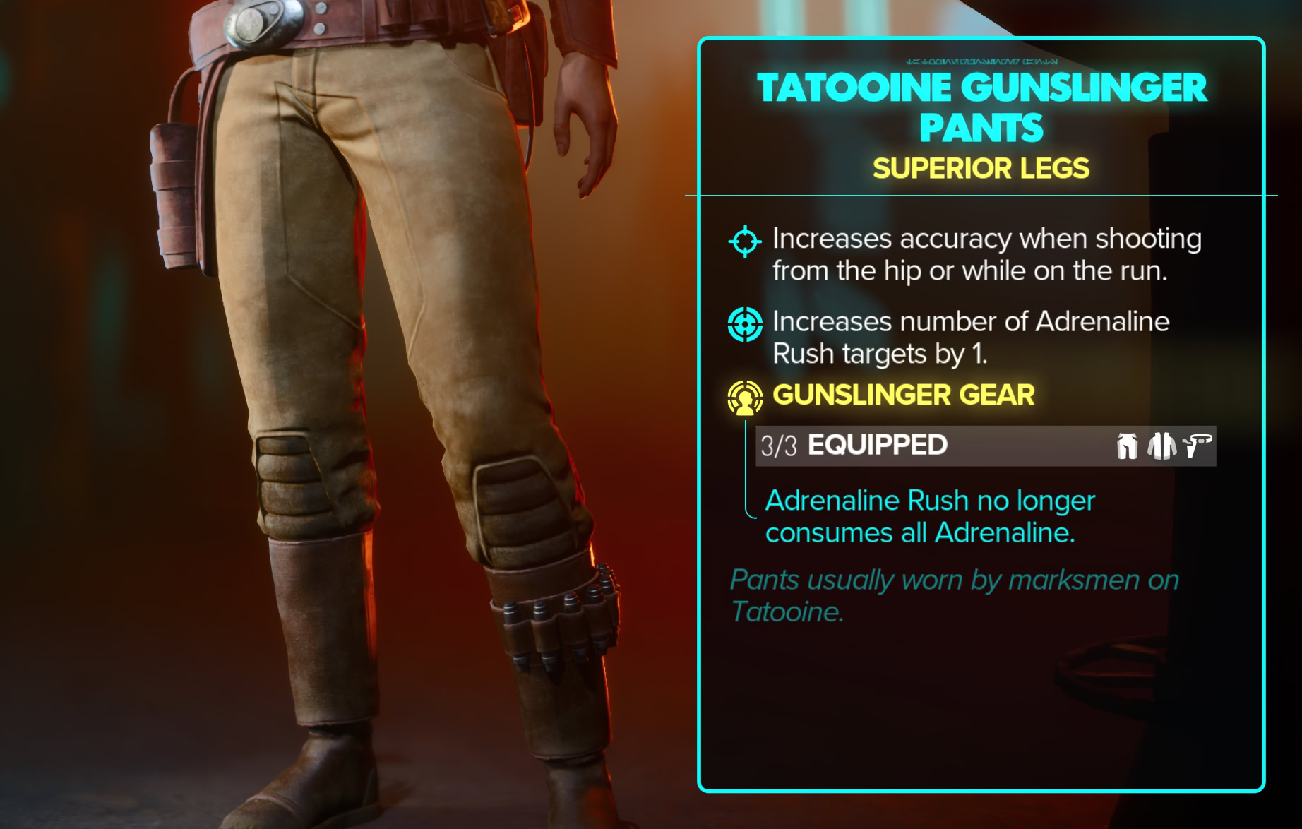 Tatooine Gunslinger Stats, Set Bonus, and Close-ups - pants