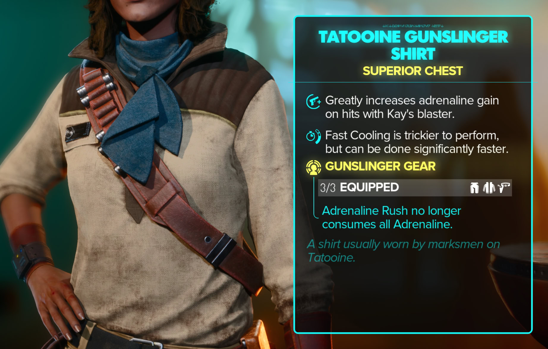 Tatooine Gunslinger Stats, Set Bonus, and Close-ups - jacket