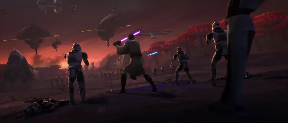 Mace Windu leads army in the Clone Wars