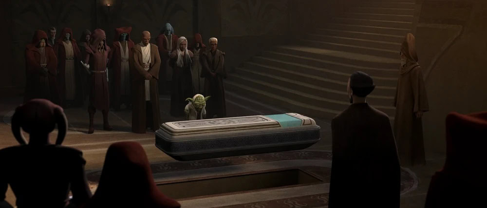 Qui-Gon's funeral as shown in Tales of the Jedi