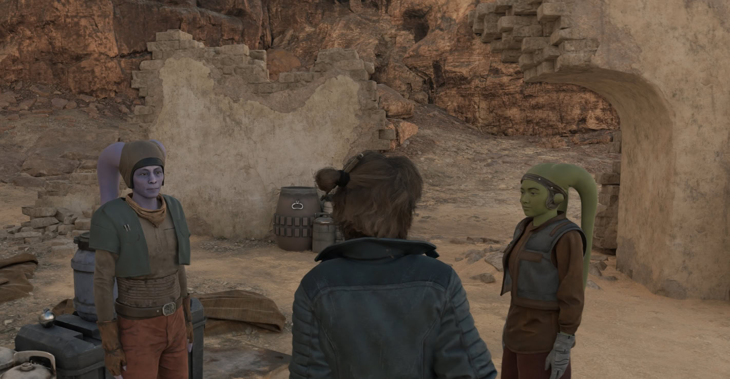 Yorn, Kay and the Hutt Enforcer Twi'lek