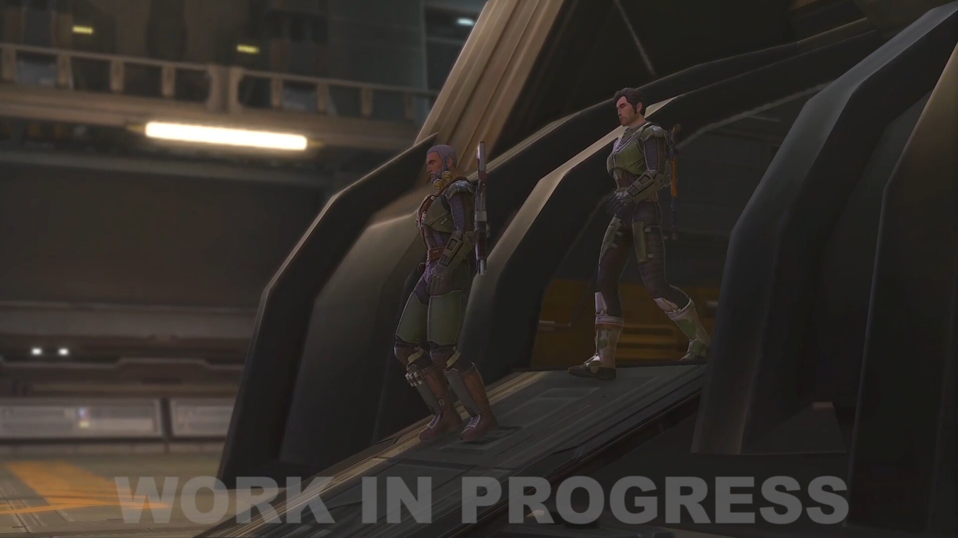 7.6 Trailer Still showing Rass Ordo and Jekiah coming off the ship that just landed on Odessen