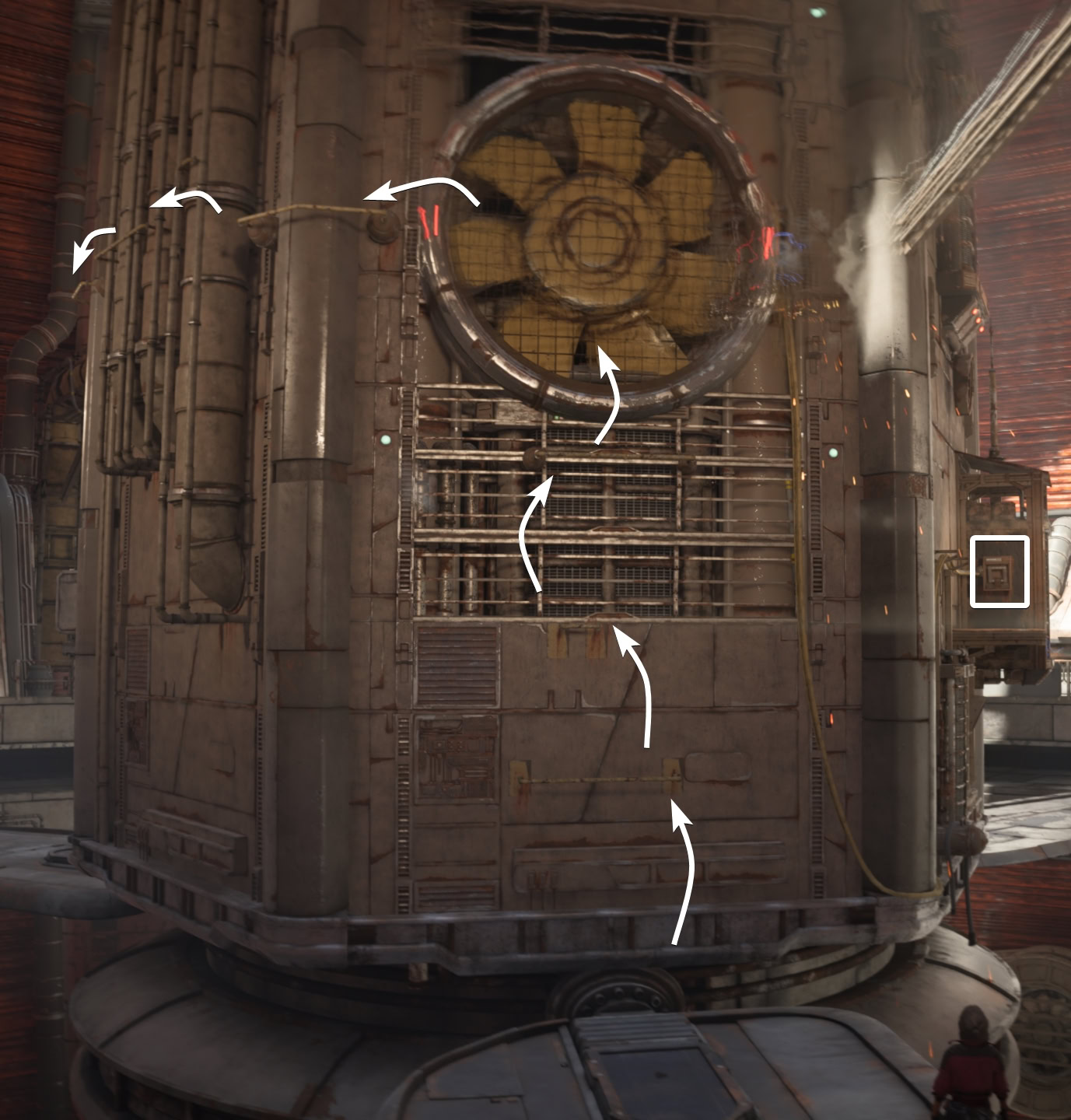 Climb up the fan with Nix's help