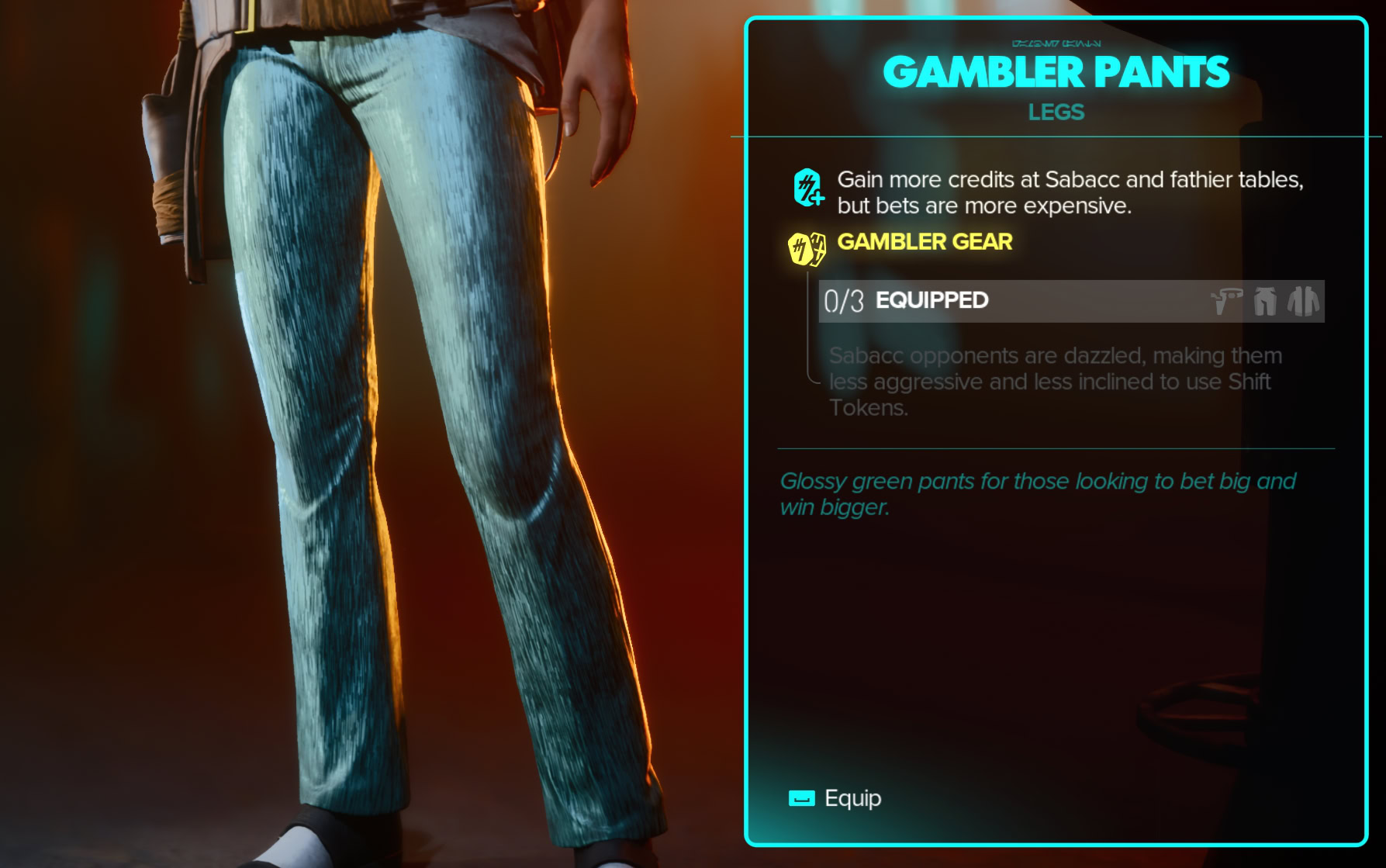 Gambler Pants Stats
