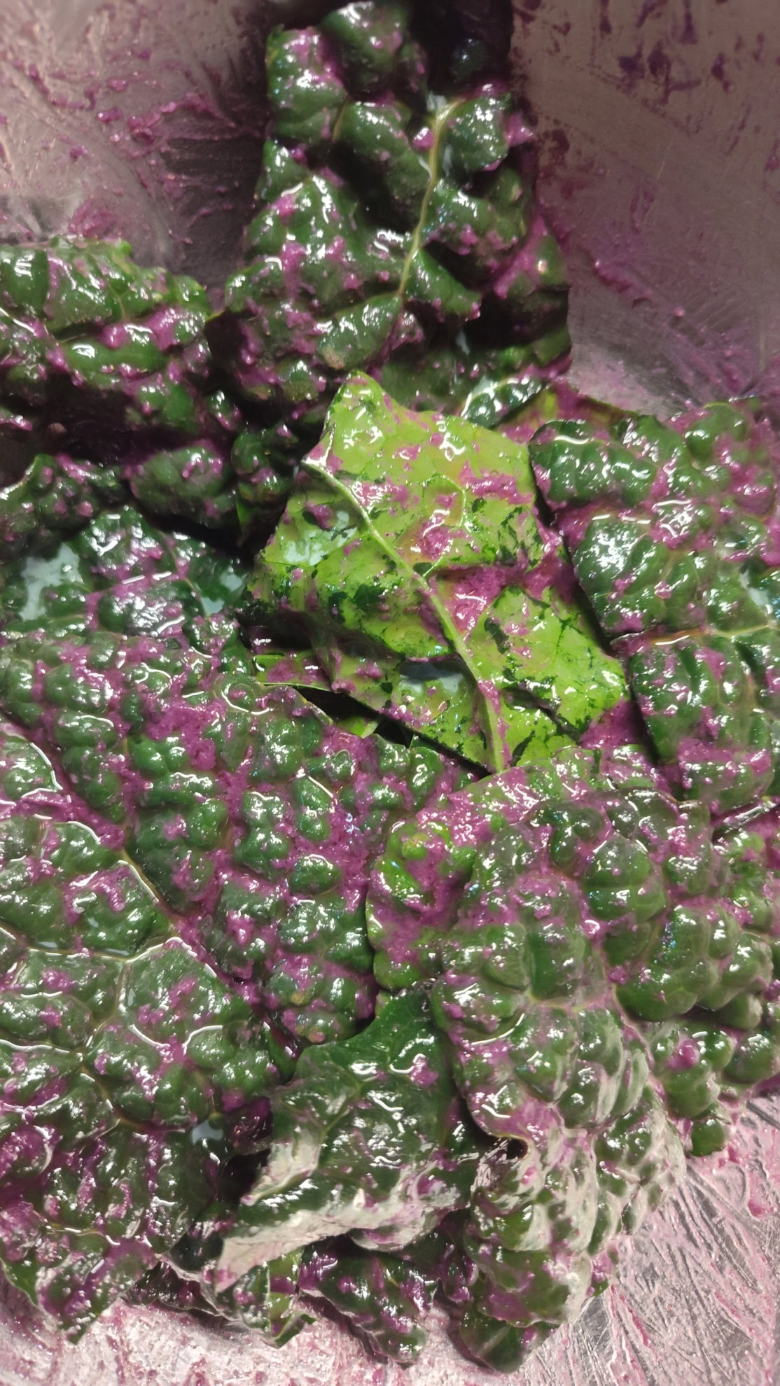 Kale tossed with miso