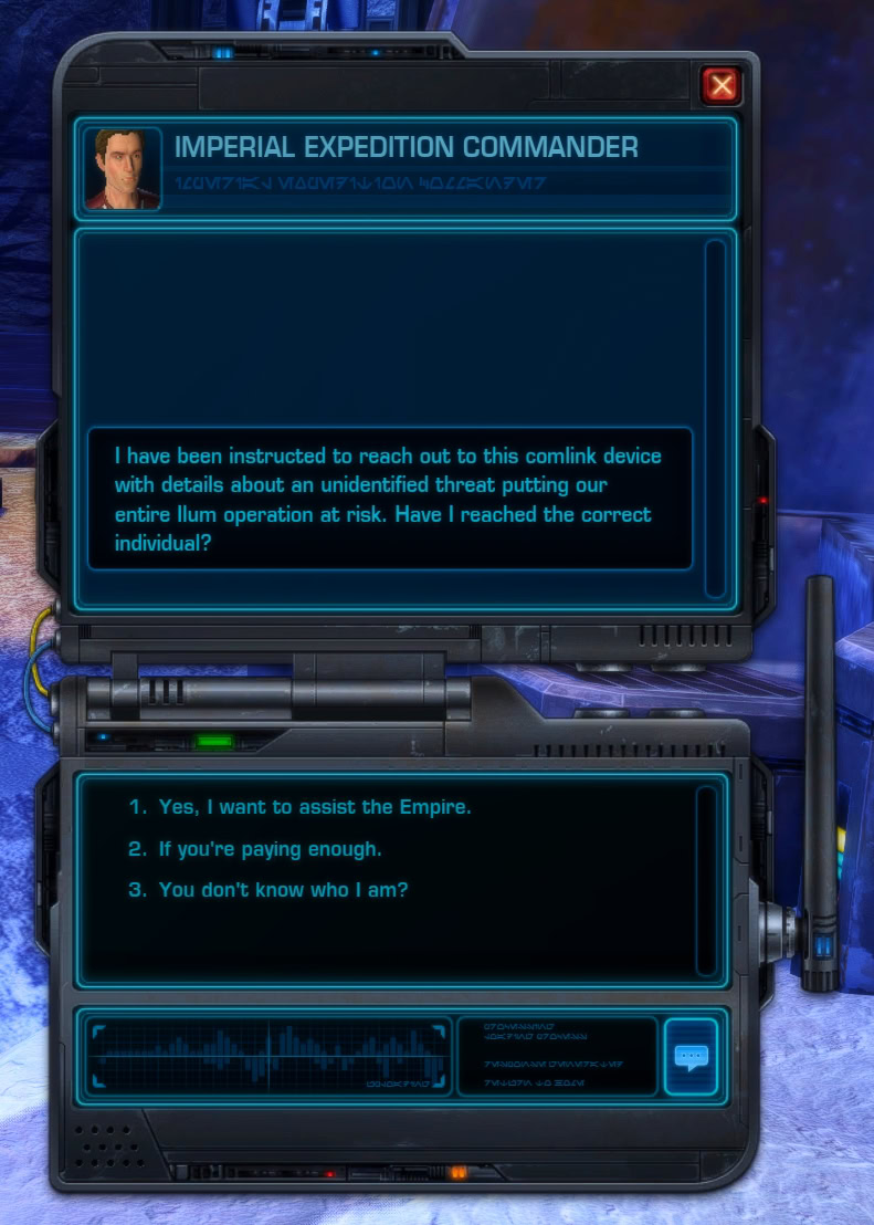 Comlink example from the Propagator Core XR-53 "wrapper" mission on PTS