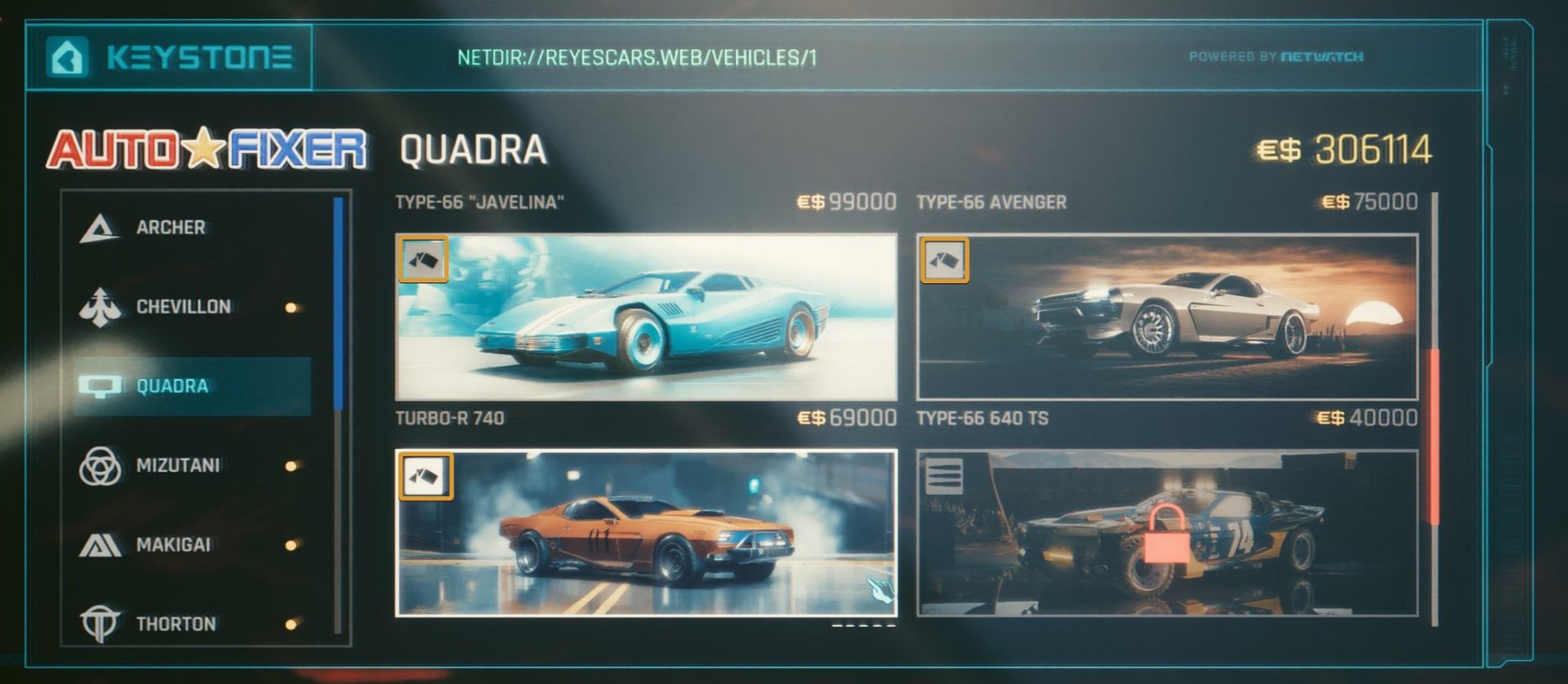 Cyberpunk 2077 Car Terminal - Autofixer shop