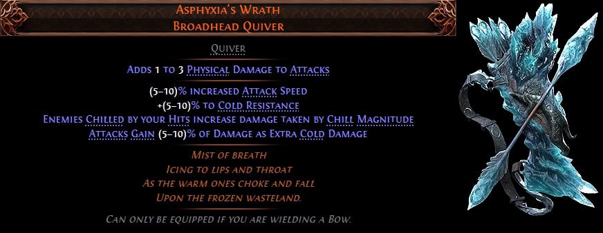 POE2 - Leveling Unique Asphyxias Wrath stats