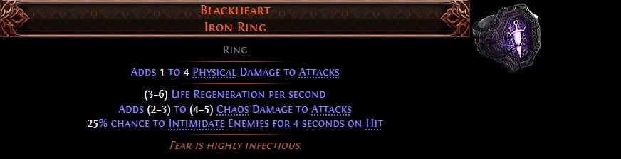 POE2 - Leveling Unique Blackheart stats