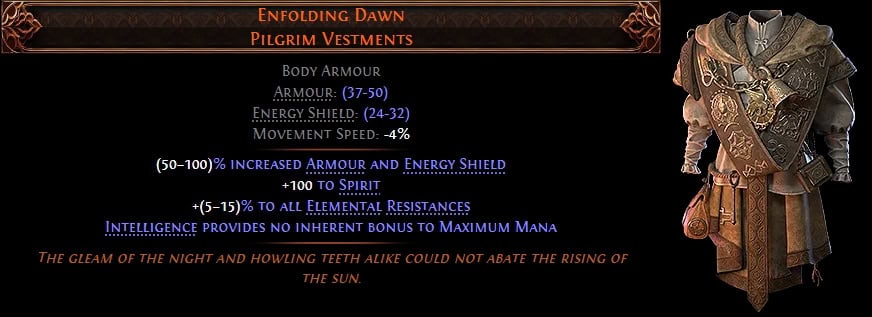 POE2 - Leveling Unique Enfolding Dawn stats