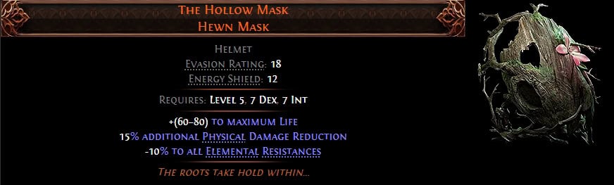 POE2 - Leveling Unique Hollow Mask stats