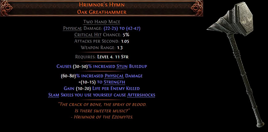 POE2 - Leveling Unique Hrimnors Hymn stats