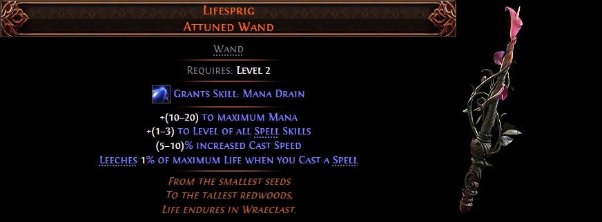 POE2 - Leveling Unique Lifesprig stats