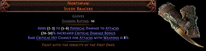 POE2 - Leveling Unique Northpaw stats