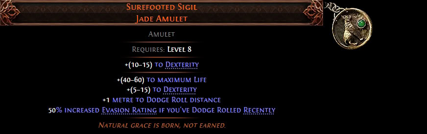 POE2 - Leveling Unique Surefooted Sigil stats