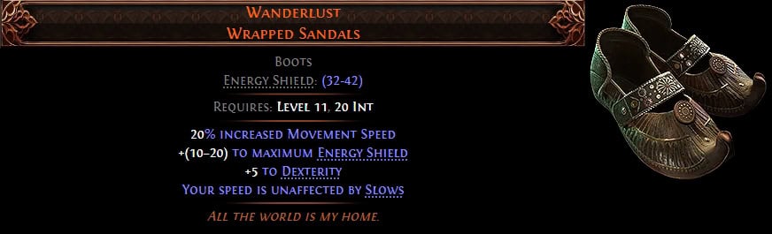 POE2 - Leveling Unique Wanderlust stats