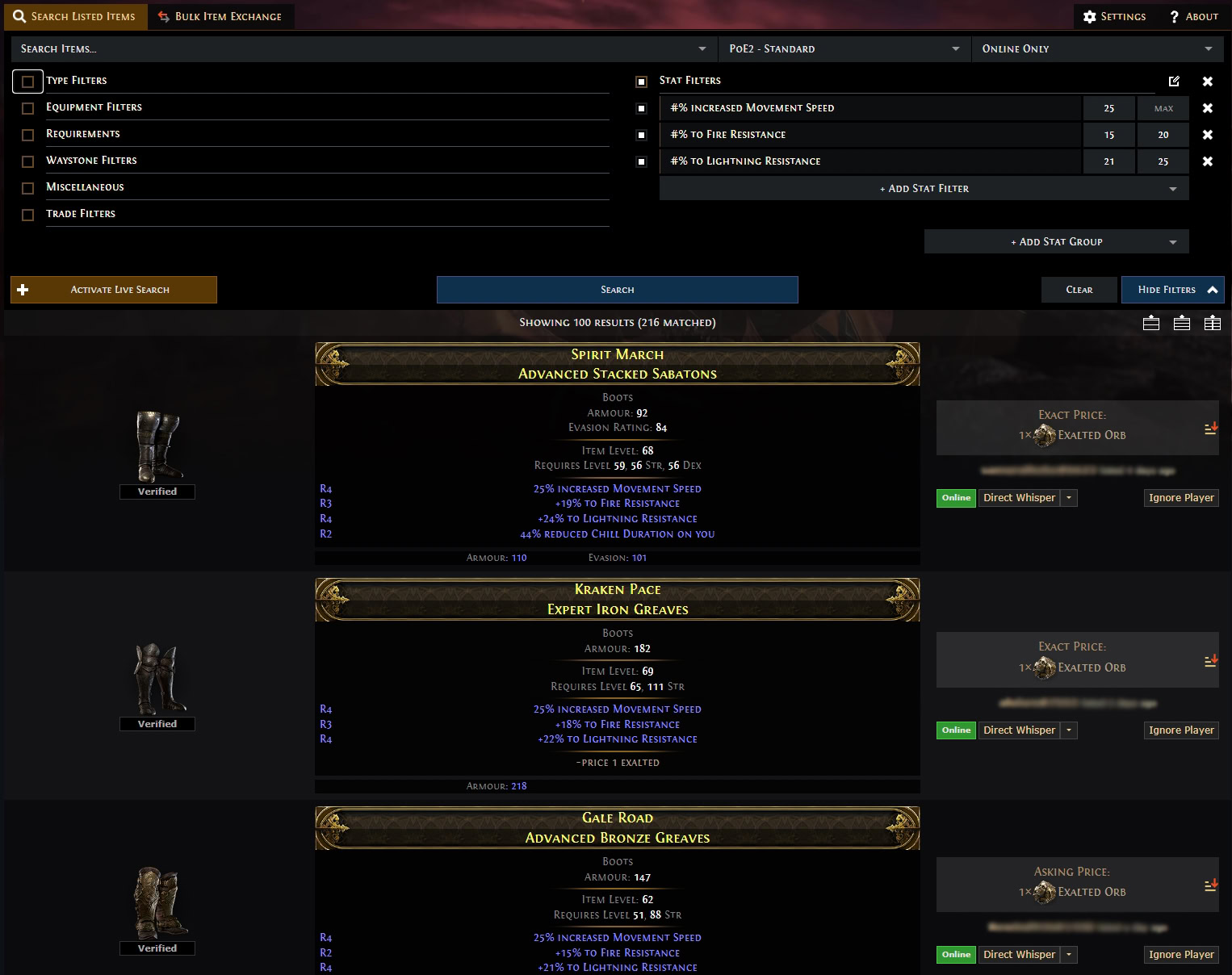 POE2 - Trade Site Lookup Item Example