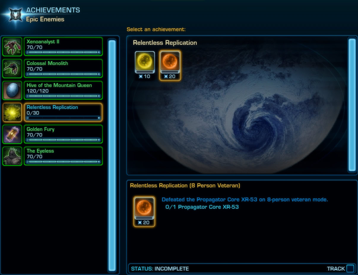 Propagator Core XR-53 Achievements