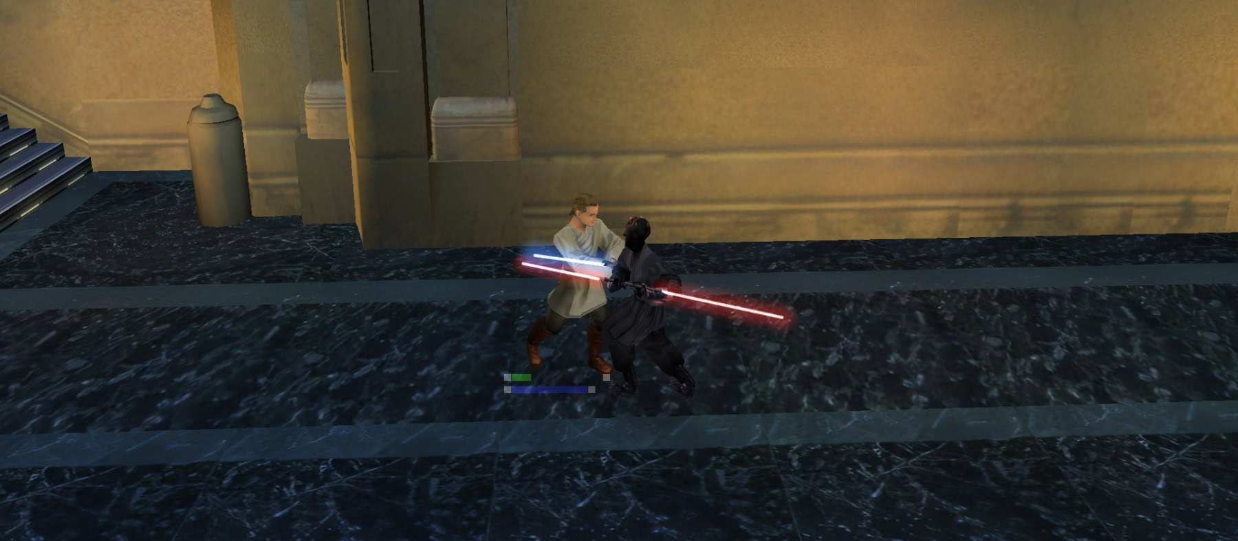 The final battle in Star Wars: Jedi Power Battles Remastered