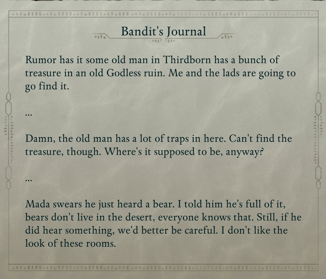 A Bandit's Journal