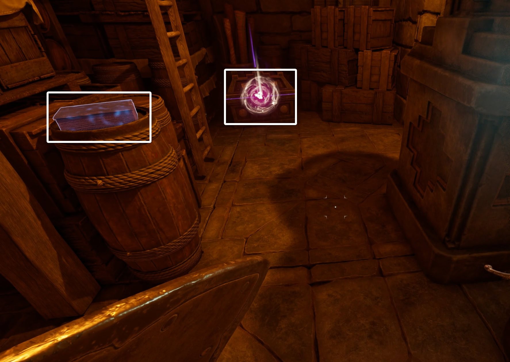 Bottom floor chest and lore book