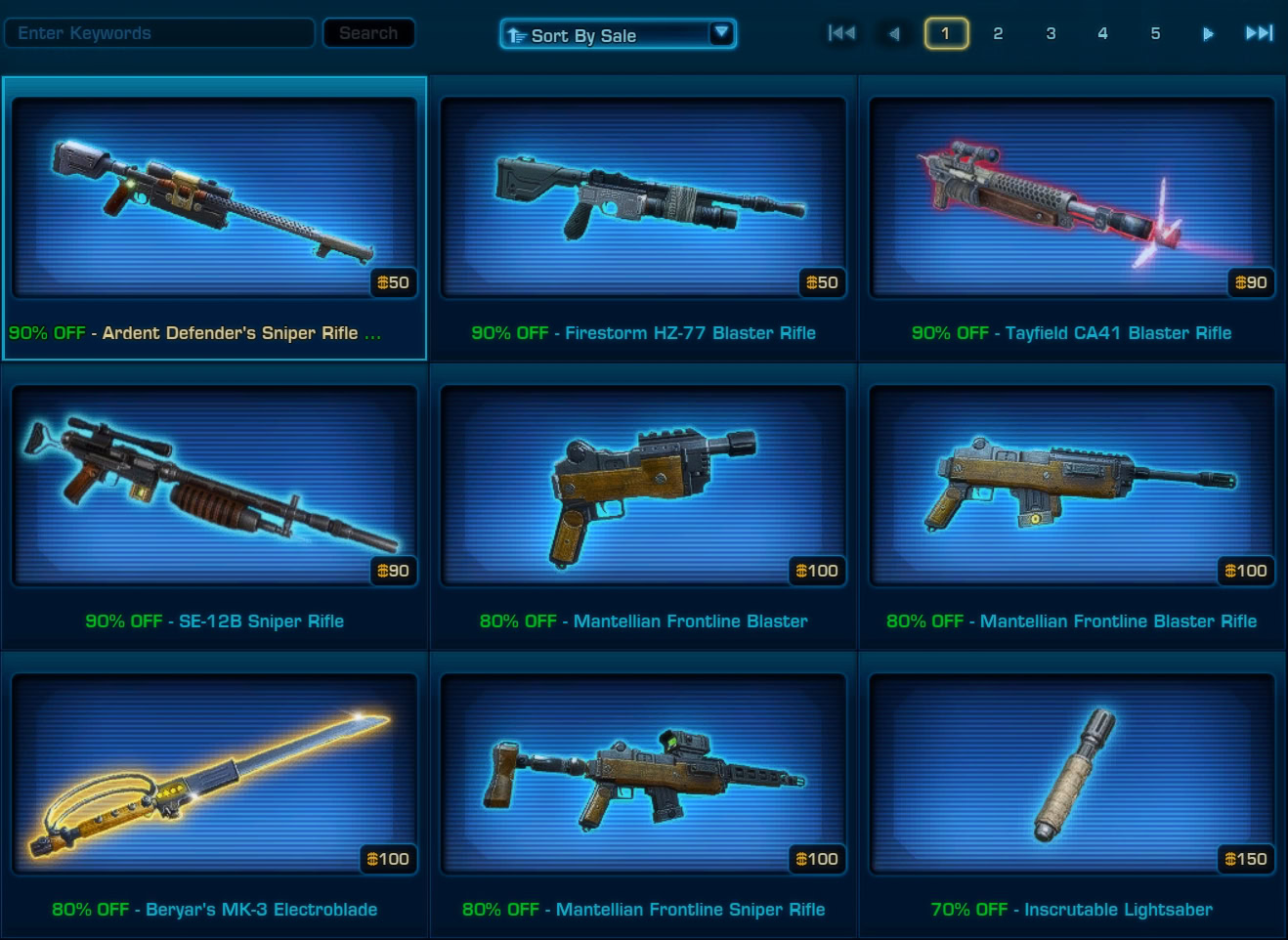 Cartel Market Weapons Sale