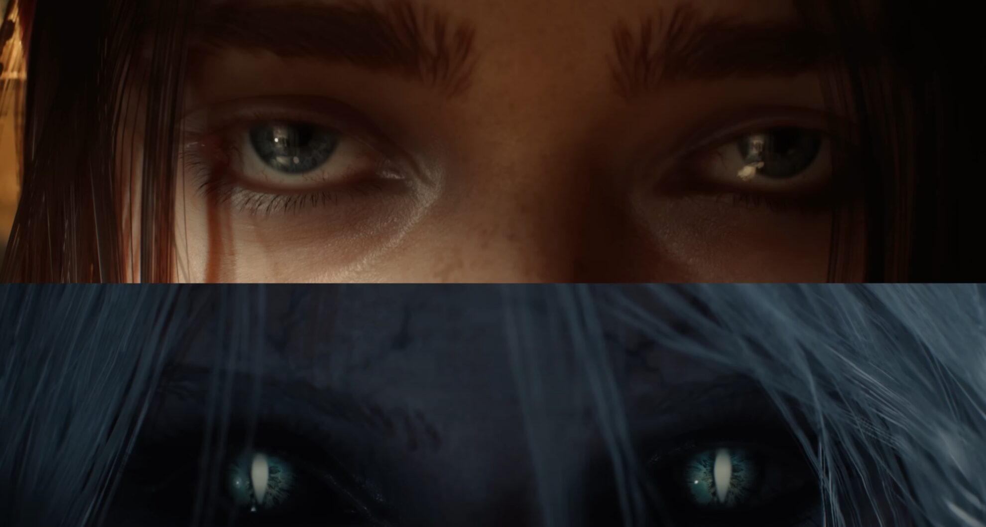 A comparison shot between Ciri and Mioni eyes