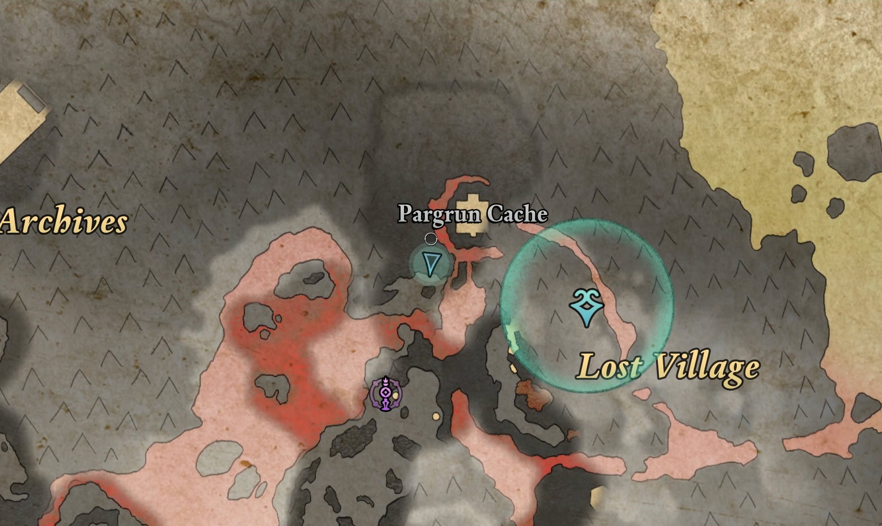 Galawain's Tusks Pargrun Cache Tower Map