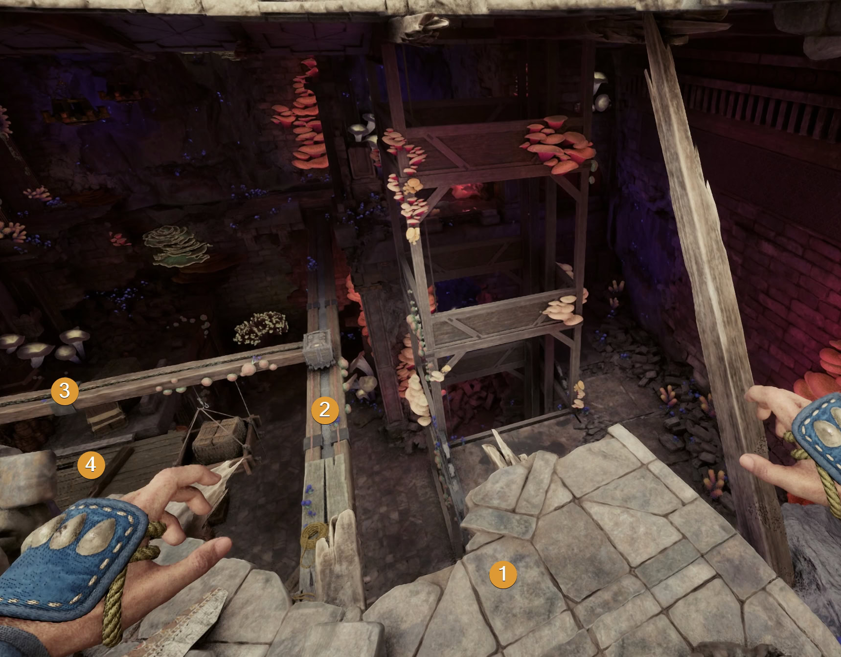 Reach the bottom floor path