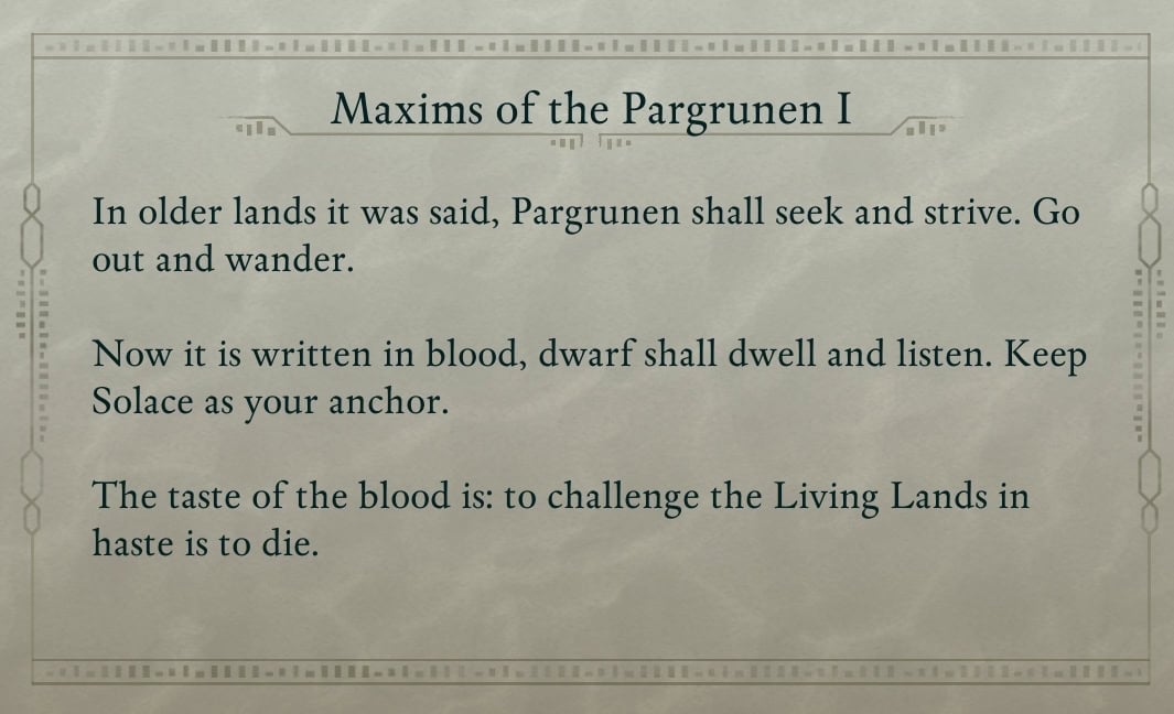 Maxims of the Pargrunen I