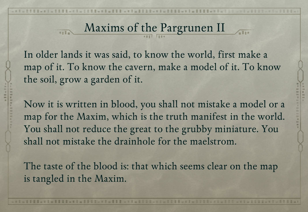 Maxims of the Pargrunen II